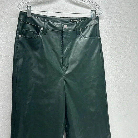 Blank NYC Pant Faux Leather Franklin Rib Cage Straight Leg Revolve Green Size 30 - Picture 3 of 10